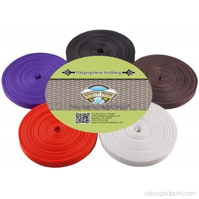 Country Brook Design® 1/2 Inch 10 Yards of 5 Colors Polypro Webbing